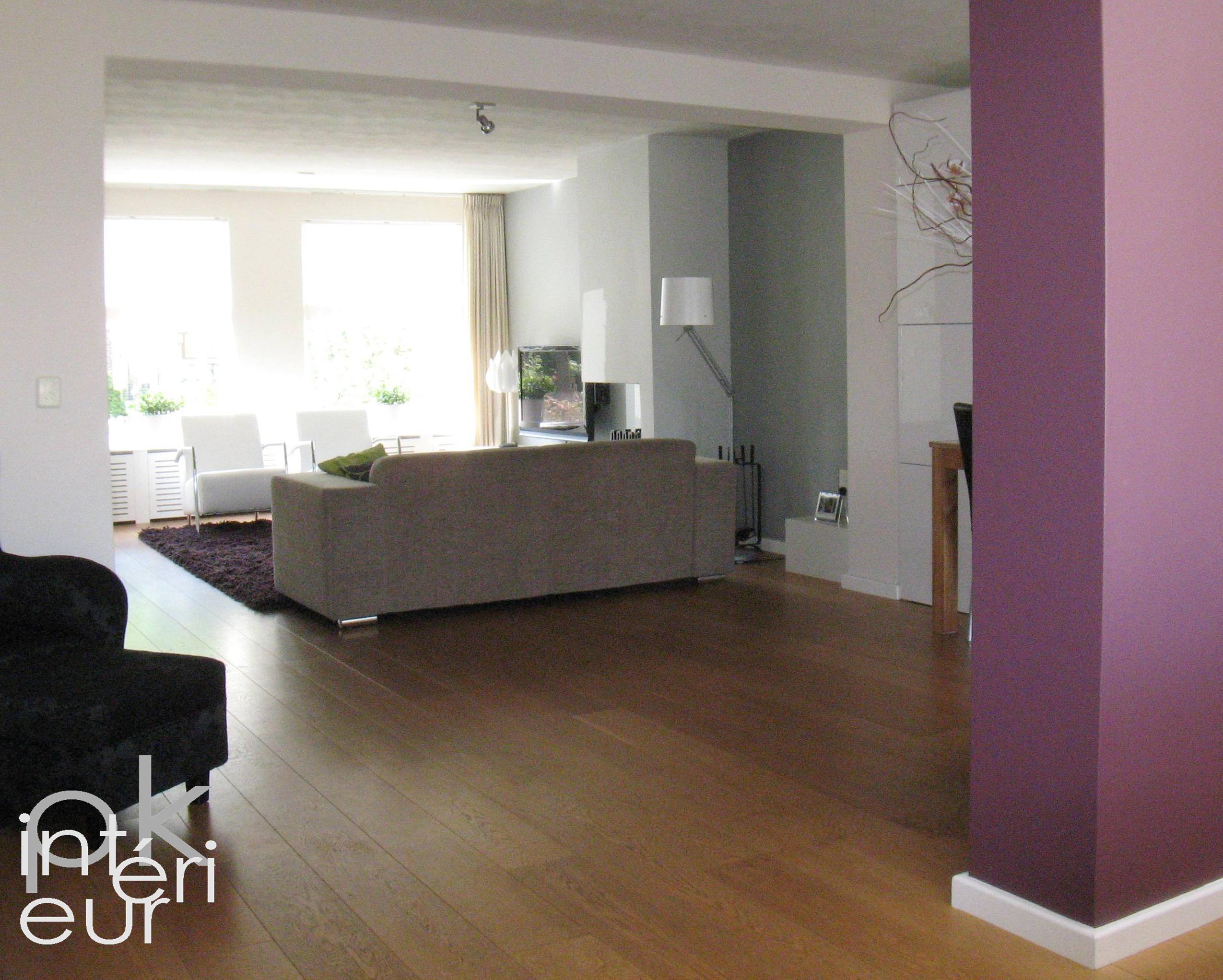 Interieuradvies woonkamer en eetkamer in uitbouw (inrichting, kleuren en verlichting)